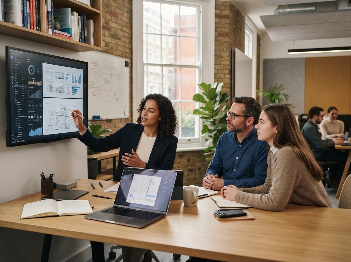 Silver Rendmere analysts reviewing model calibration data on a workstation